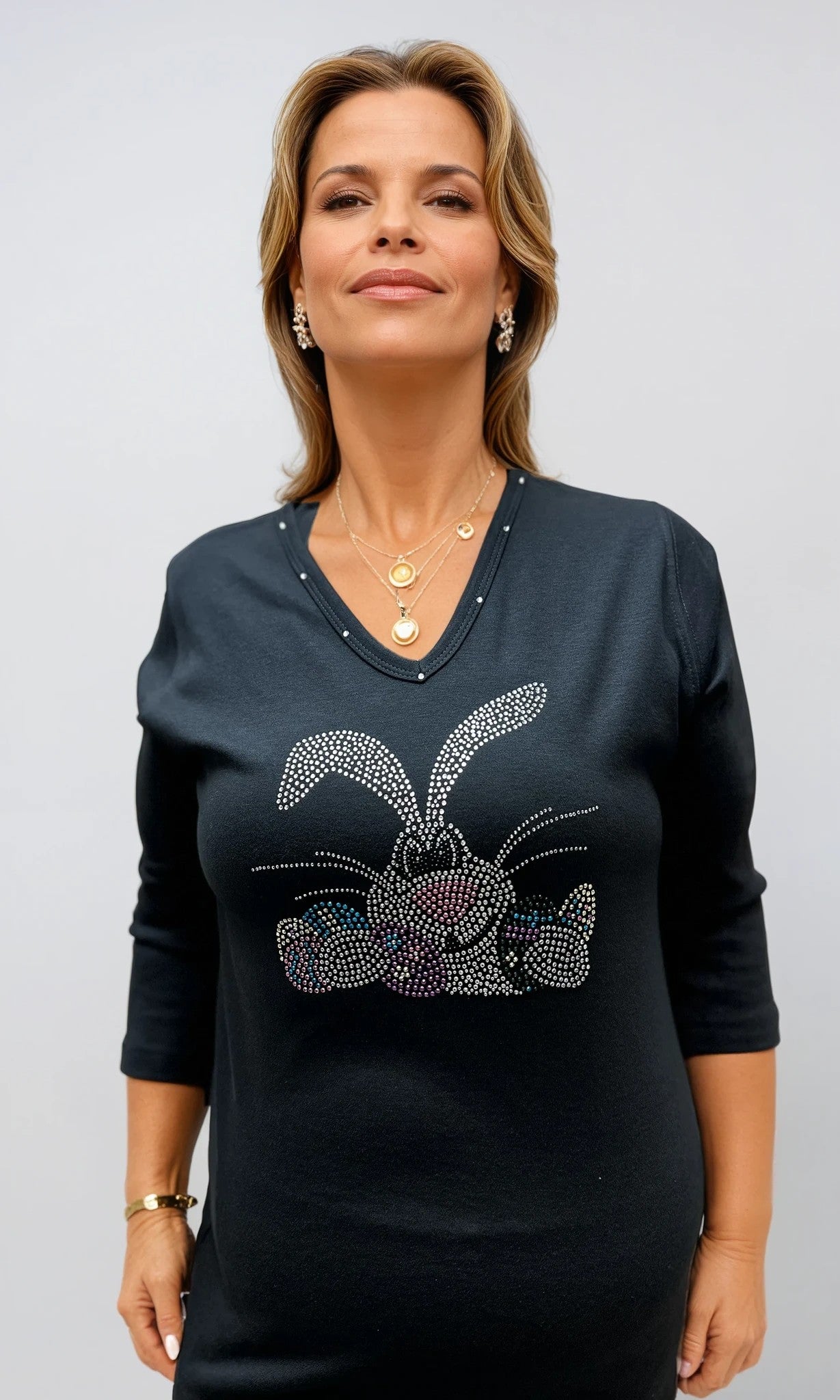 051- Marcel Fashions Bunny with Eggs Crystal Top
