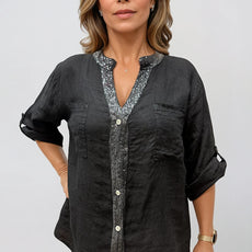 063- Bella Amore Black Big Shirt with Sequins
