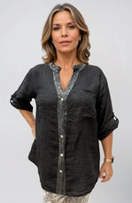 063- Bella Amore Black Big Shirt with Sequins