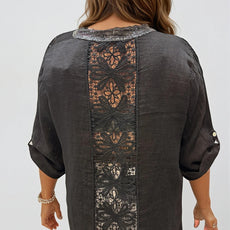 063- Bella Amore Black Big Shirt with Sequins