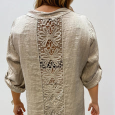 063- Bella Amore Beige Big Shirt with Sequins