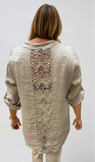 063- Bella Amore Beige Big Shirt with Sequins