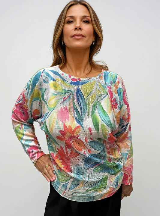 011- Ethyl Tropical Flower Sweater