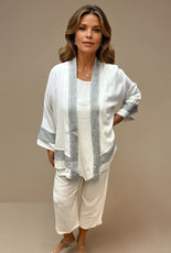 015- Dairi White with Grey Trip Short Jacket
