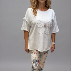 063- Bella Amore White Lace Flower Top
