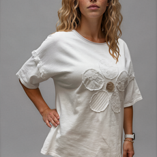063- Bella Amore White Lace Flower Top