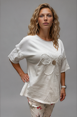 063- Bella Amore White Lace Flower Top