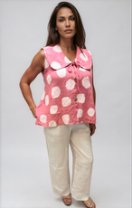 063- Bella Amore Polka Dot Sleeveless Top - Pink