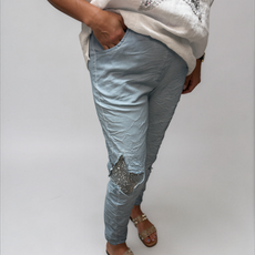 063- Bella Amore Sequin Stars Pant - Blue