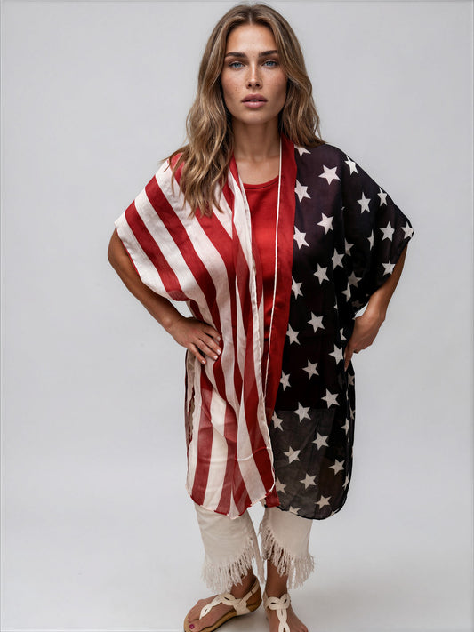 000- Atu Stars and Stripes Shear Poncho