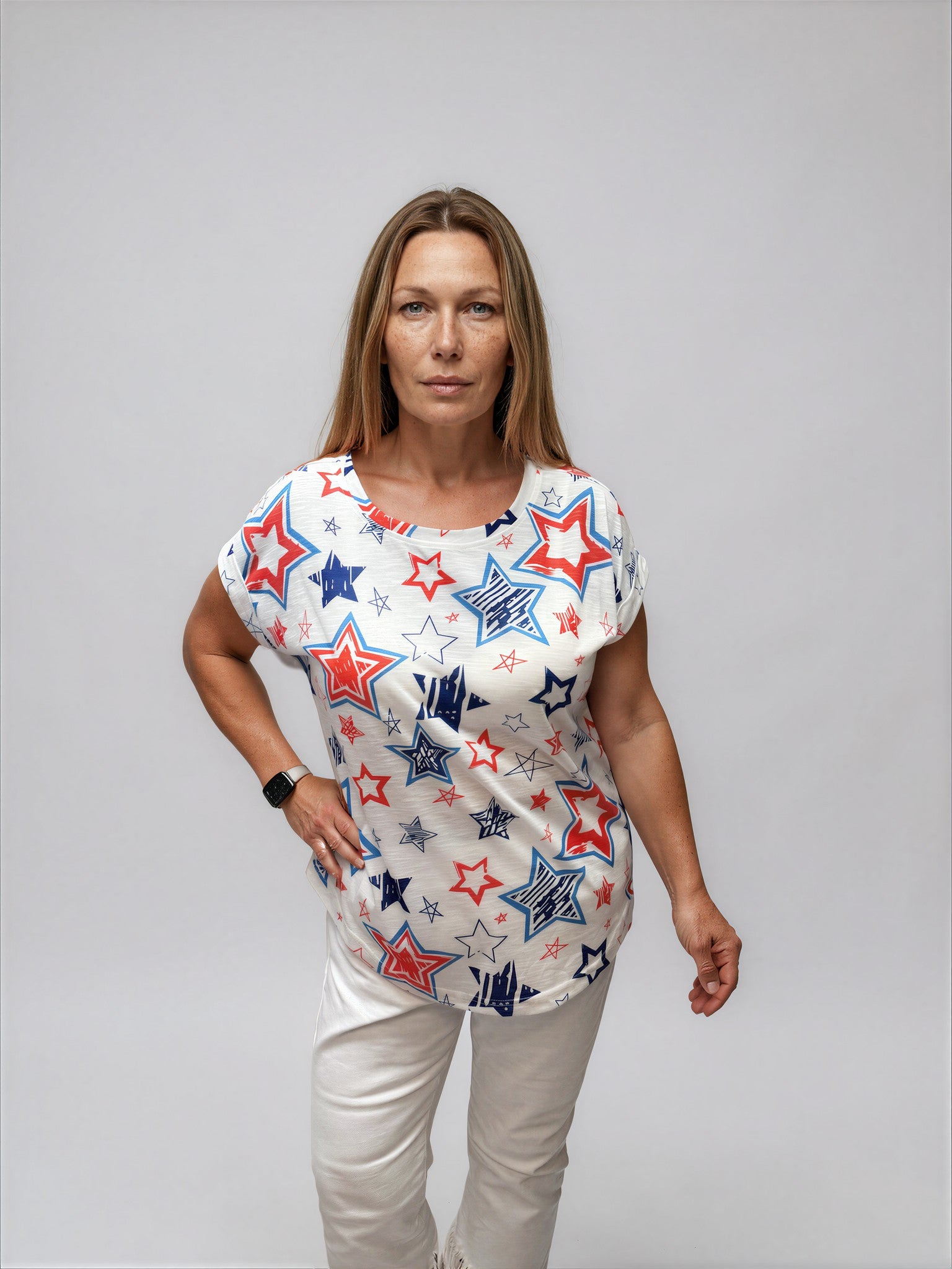 000- Atu White Top with Stars