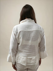 041- Tango Mango White Peplum Short Jacket