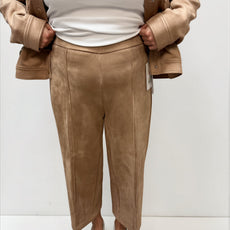 069- Zac and Rachel Faux Suede Cognac Crop Jacket