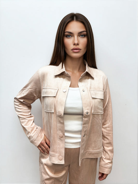 069- Zac & Rachel Pink Suede Short Jacket