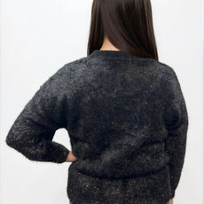 009- Nicole Miller Black and Gold Lurex Fuzzy Sweater