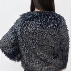 028- Nanette Lepore Shaggy Fur Jacket - Black