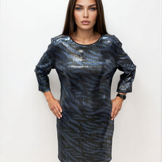 009- Nicole Miller Blue Zebra All Sequin Dress