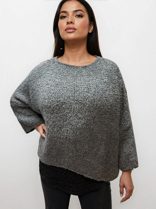 063- Bella Amore Oversize Dolman Sweater- Grey