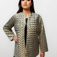 027- Weavz Gold Woven Ribbon Jacket