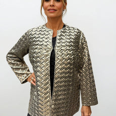 027- Weavz Gold Woven Ribbon Jacket
