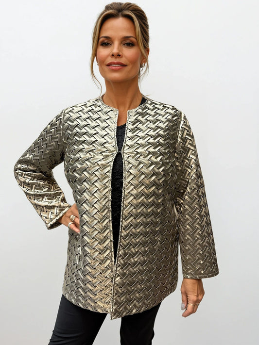 027- Weavz Gold Woven Ribbon Jacket