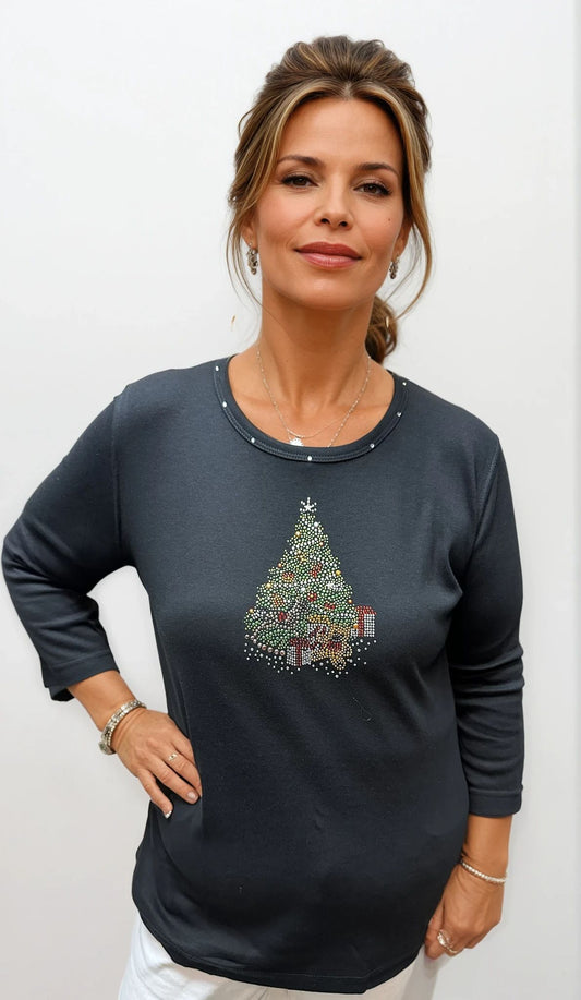 051- Marcel Fashions Christmas Tree Gem Top