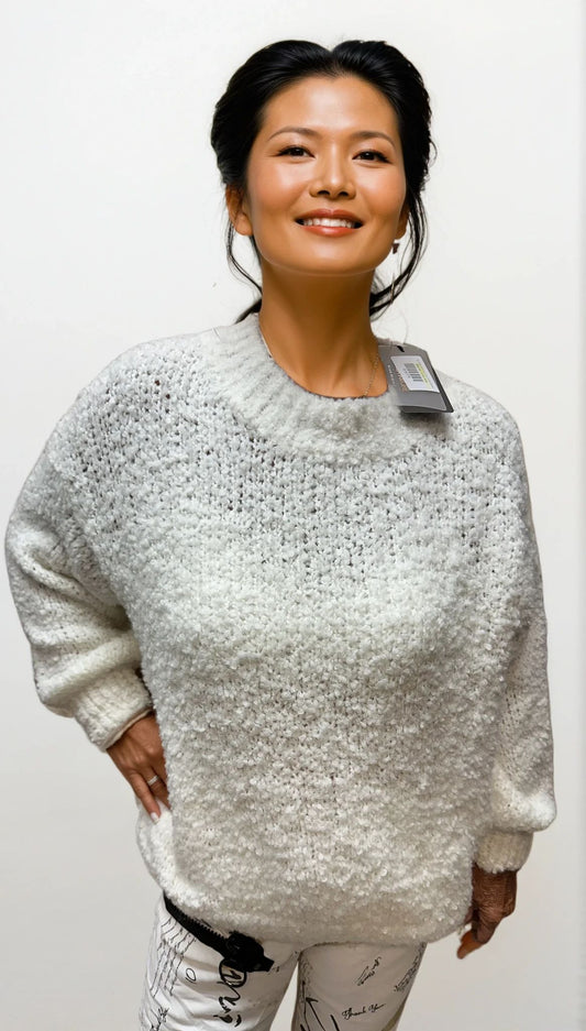 063- Bella Amore Ivory Fuzzy Cuddle Sweater