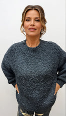 063- Bella Amore Black Fuzzy Cuddle Sweater