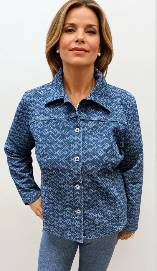 026- Focus JJ Denim Print Jacket