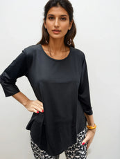 001- LuLu B Black with White Cocktail Print Pants