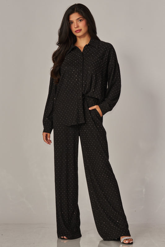 066- Love Poem Sparkle 2 Piece Set- Black