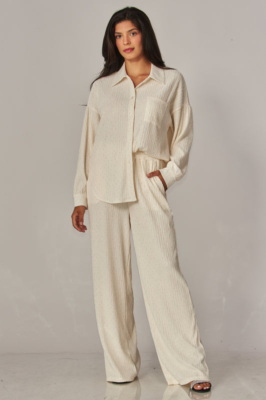 066- Love Poem Sparkle 2 Piece Set- Off White