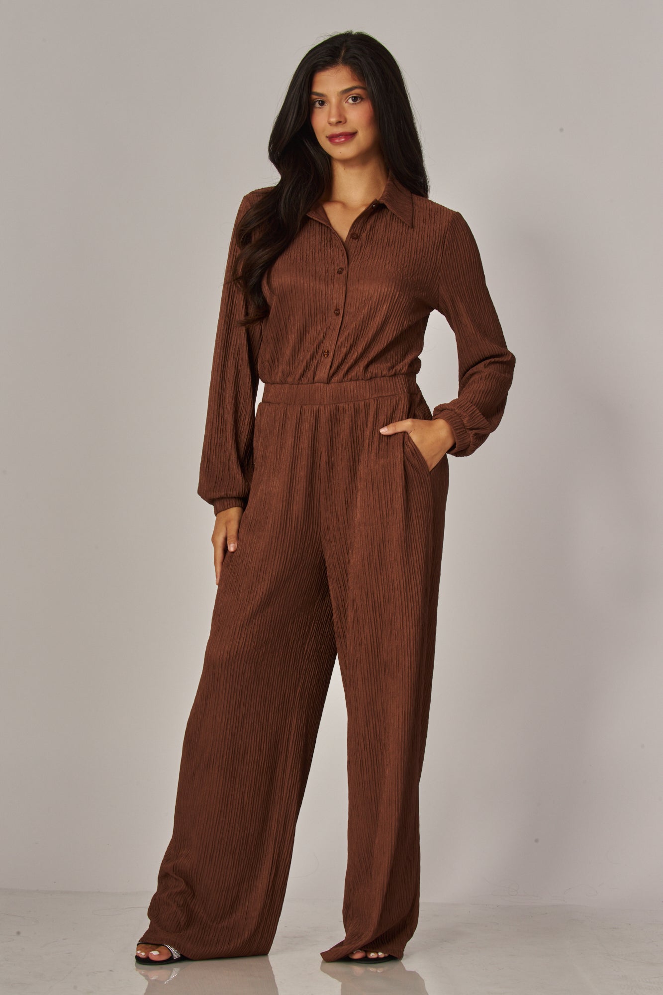 066- Love Poem Jumpsuit- Chestnut Brown