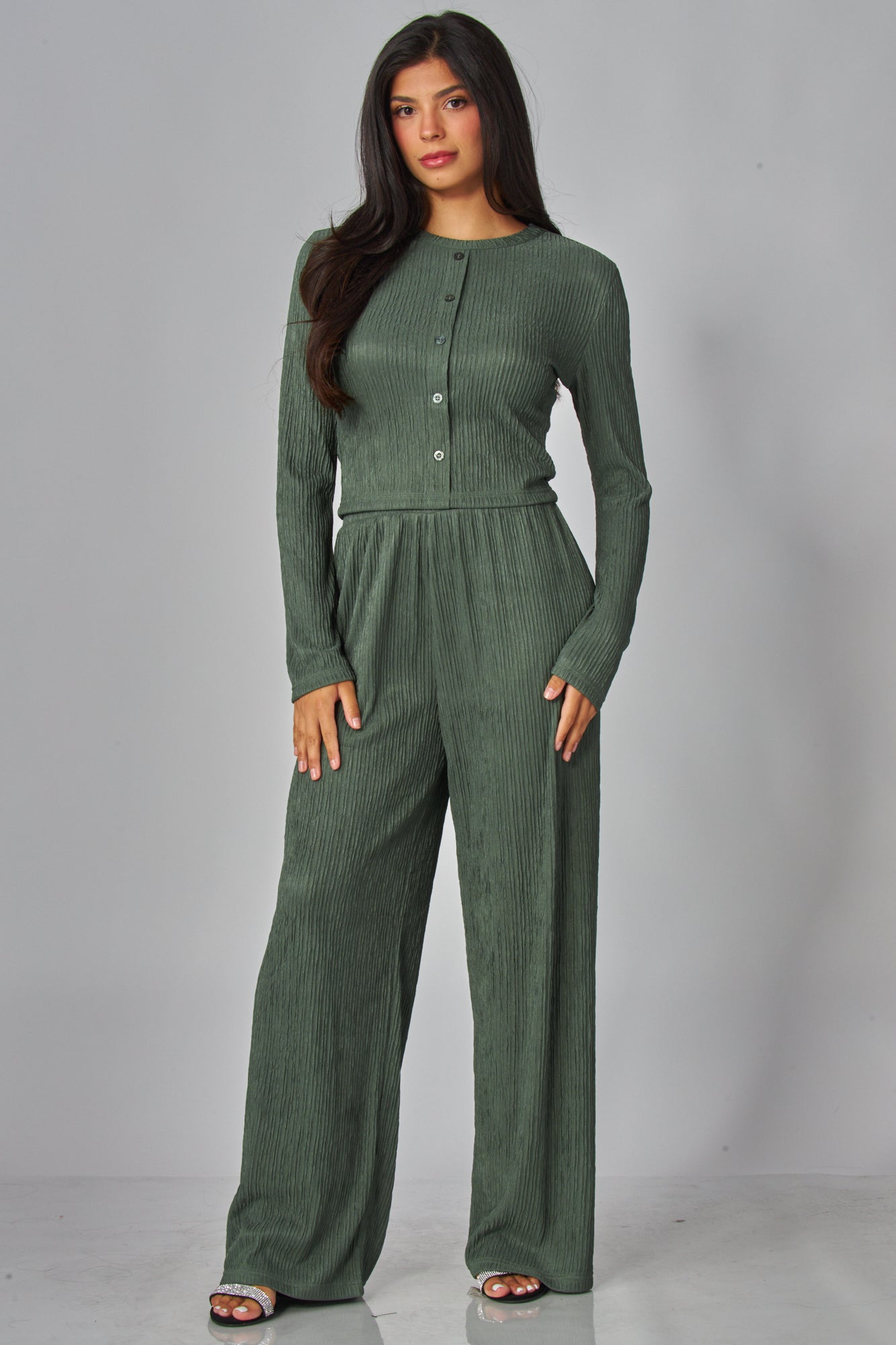 066- Love Poem Jumpsuit- Seaweed Clay