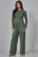 066- Love Poem Jumpsuit- Seaweed Clay