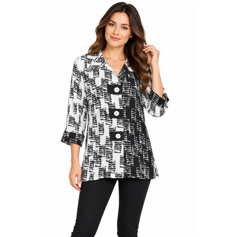 008- Kamana Black and White Light Weight Jacket