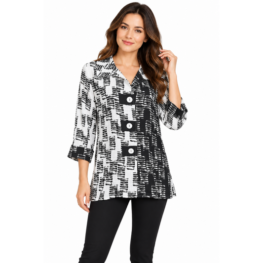008- Kamana Black and White Light Weight Jacket