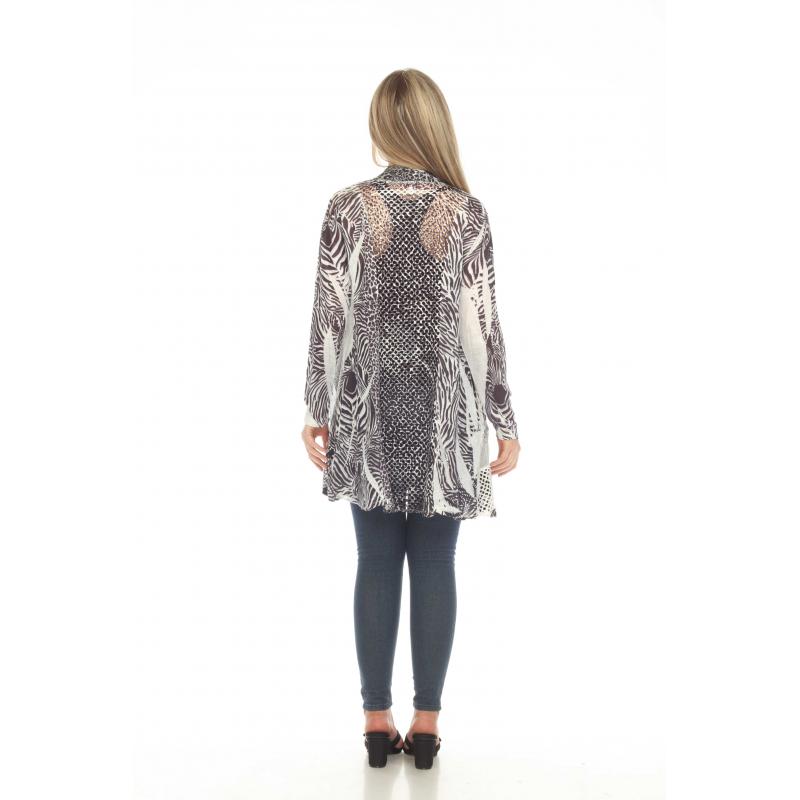 008- Kamana Black and White Mesh Kimono