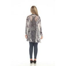 008- Kamana Black and White Mesh Kimono