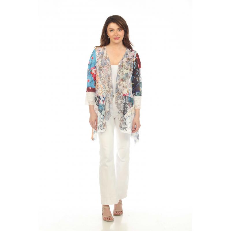 008- Kamana Multi Color Patchwork and Lace Kimono