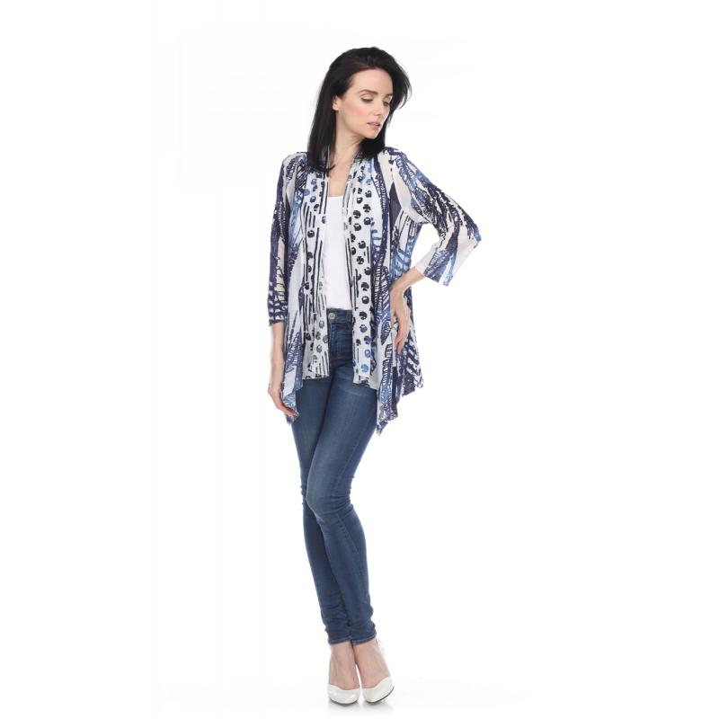 008- Kamana Shades of Blue Burn-out Jacket