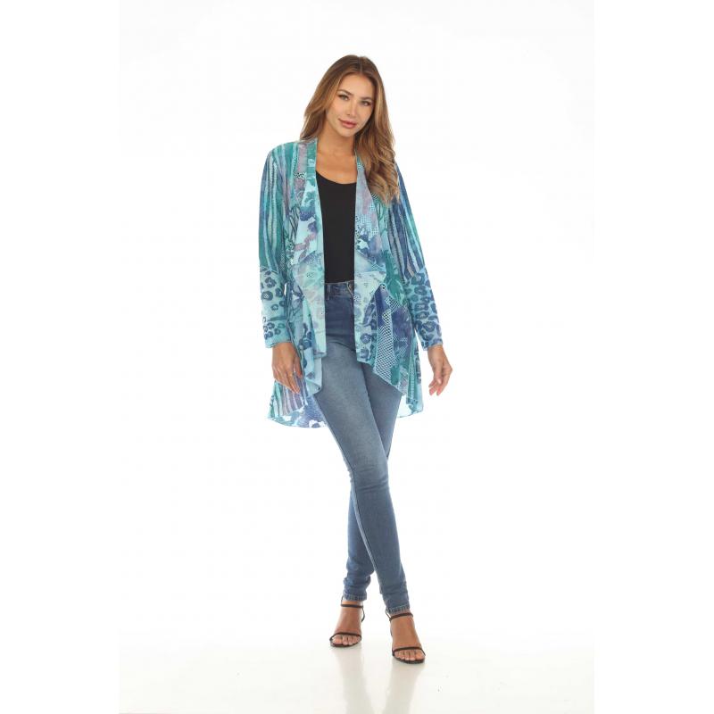 008- Kamana Turquoise Burn-out Kimono