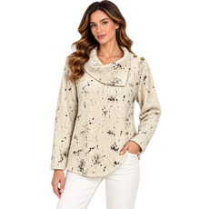 008- Kamana Beige and Black Cowl Neck Top