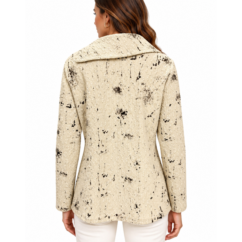 008- Kamana Beige and Black Cowl Neck Top