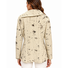 008- Kamana Beige and Black Cowl Neck Top