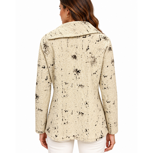 008- Kamana Beige and Black Cowl Neck Top
