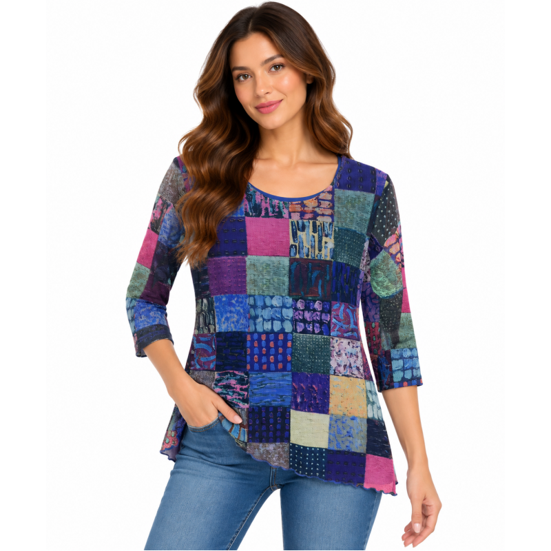 008- Kamana Multi Color Patchwork Top