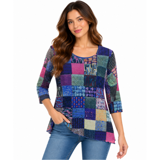 008- Kamana Multi Color Patchwork Top