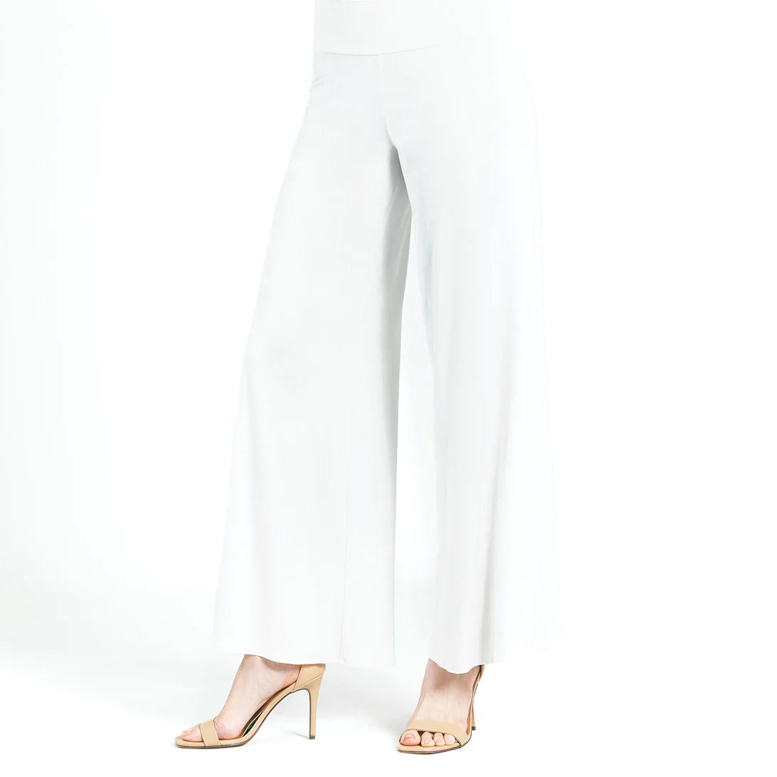 002- Clara Sun Woo Ivory Crushed Silk Palazzo Pant