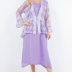 034- Sterling Styles Lavender and Silver Embroidered Jacket